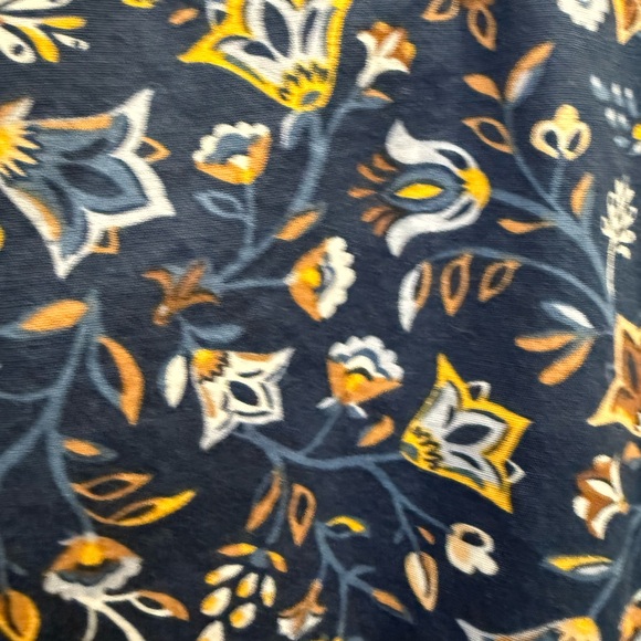 Croft & Barrow Navy Mustard Floral Button Down Shirt Cotton Stretch Size S - Picture 5 of 7